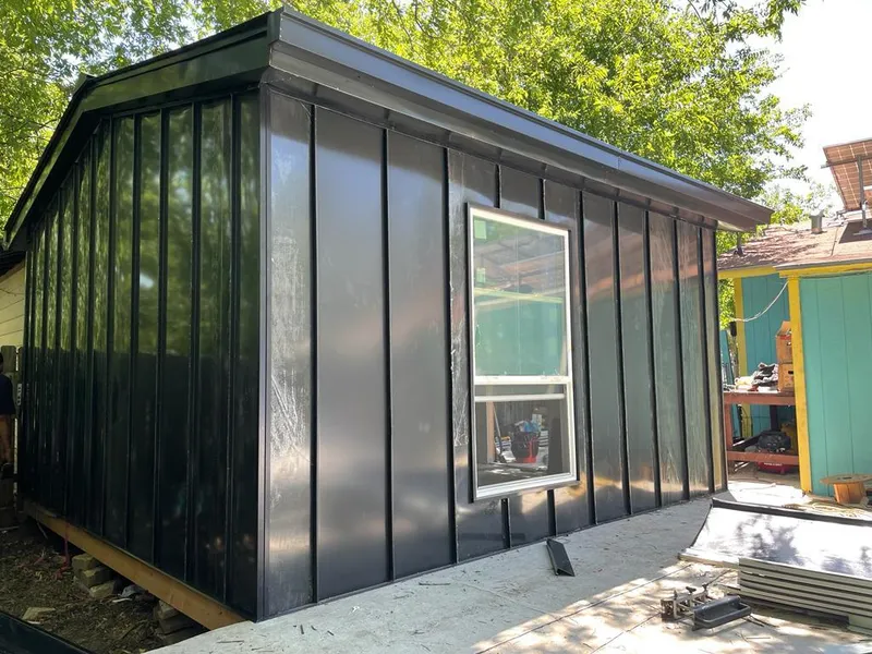 Black standing seam metal wall panels for Metal Roof Installation in Yreka