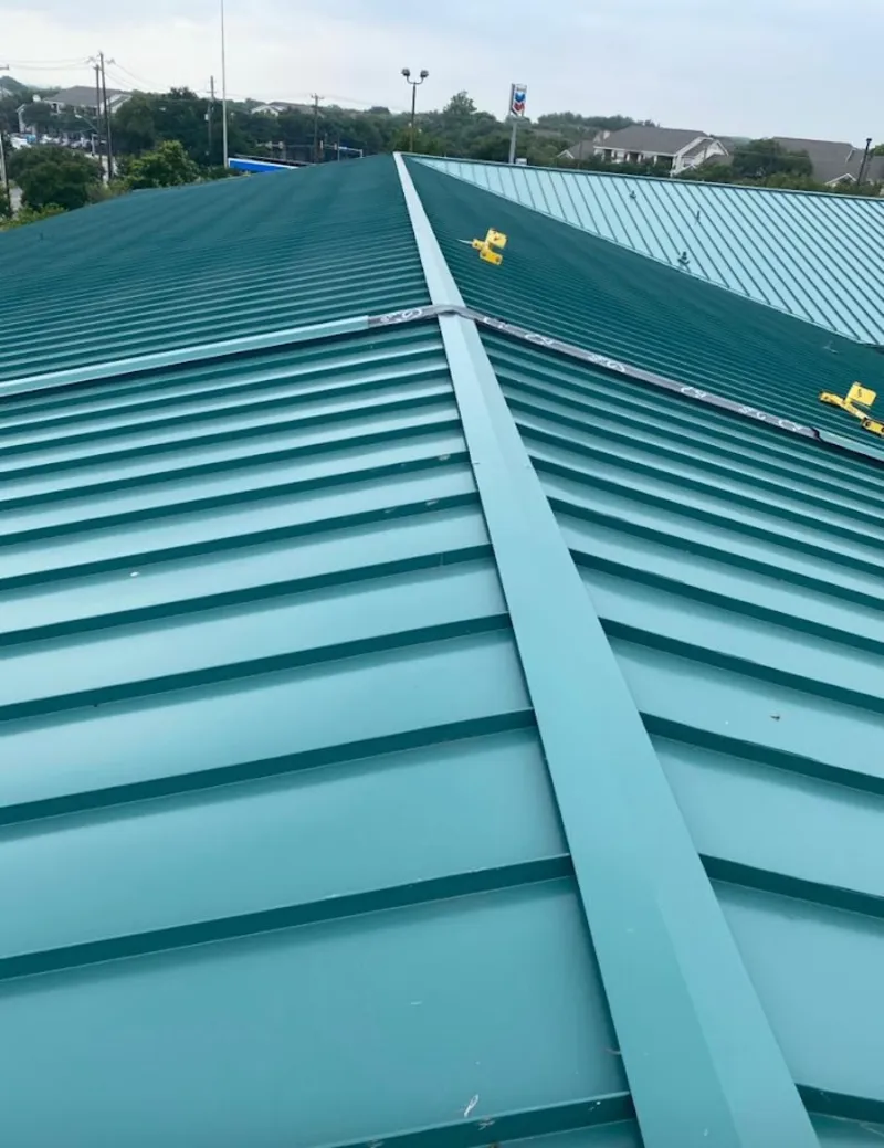 Green commercial metal roof ridge and valley for Metal Roof Repair in Yreka